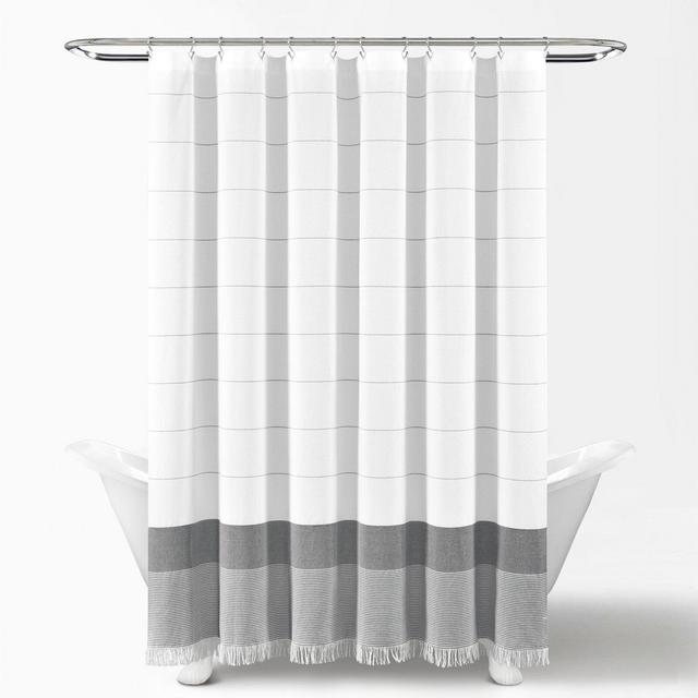 Wainscott 100% Cotton Striped Single Shower Curtain