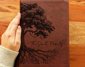 Personalized ESV Bible Burgundy | Super Giant Print | 17pt. Font | Oak Family Tree | Family Bible | Christian Gift
