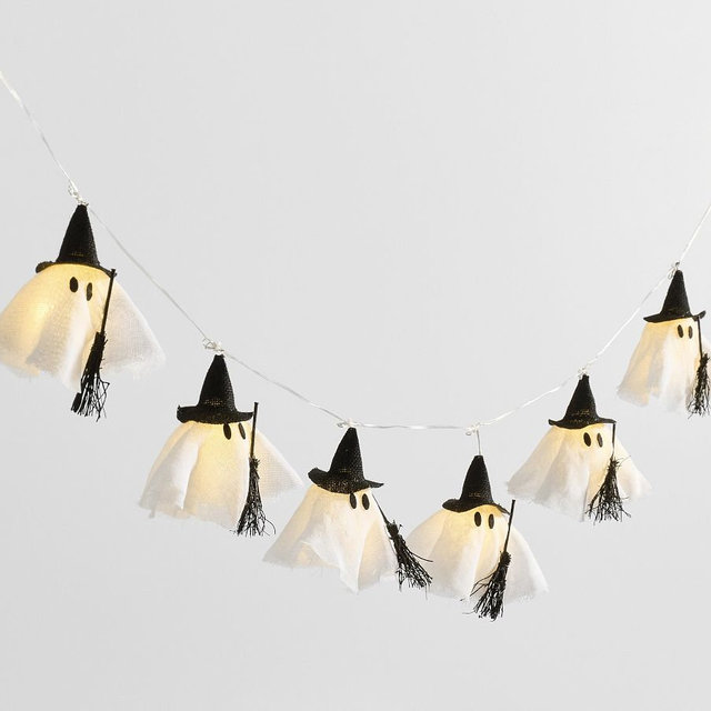 Lit Witch Ghost String Lights, White, 6Ft
