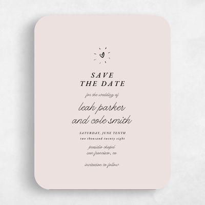 Pink Rounded Wedding Save the Date - Colmar Portrait