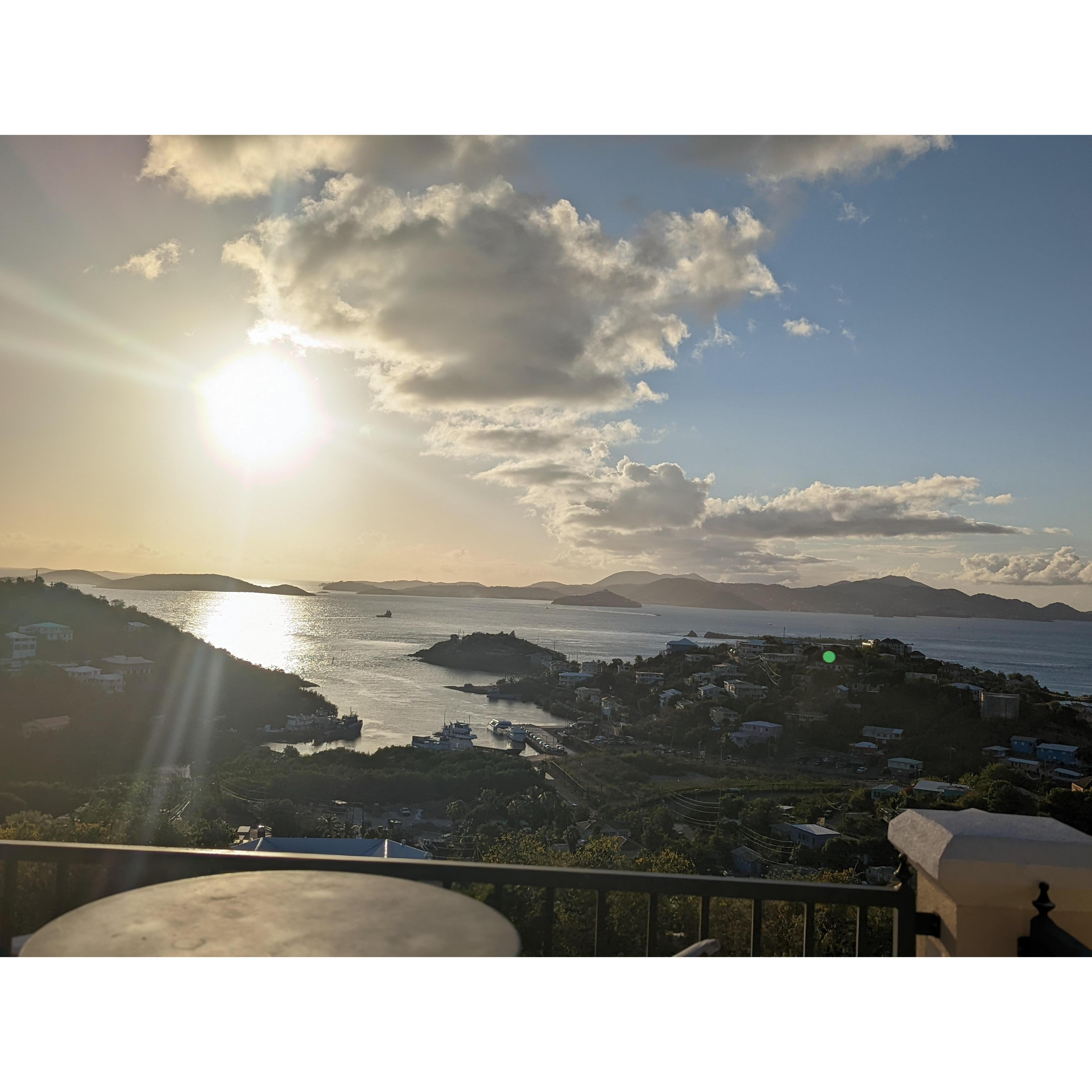 This will be our backdrop for the ceremony! It's a view overlooking Cruz Bay