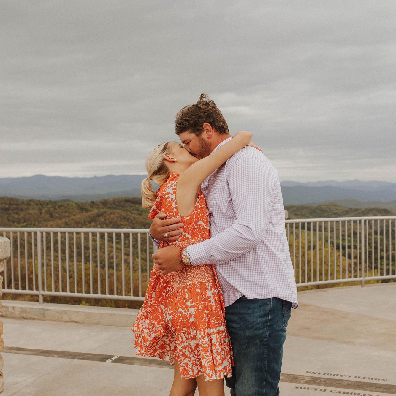 One and a half years later, engaged at Sassafras Mountain!