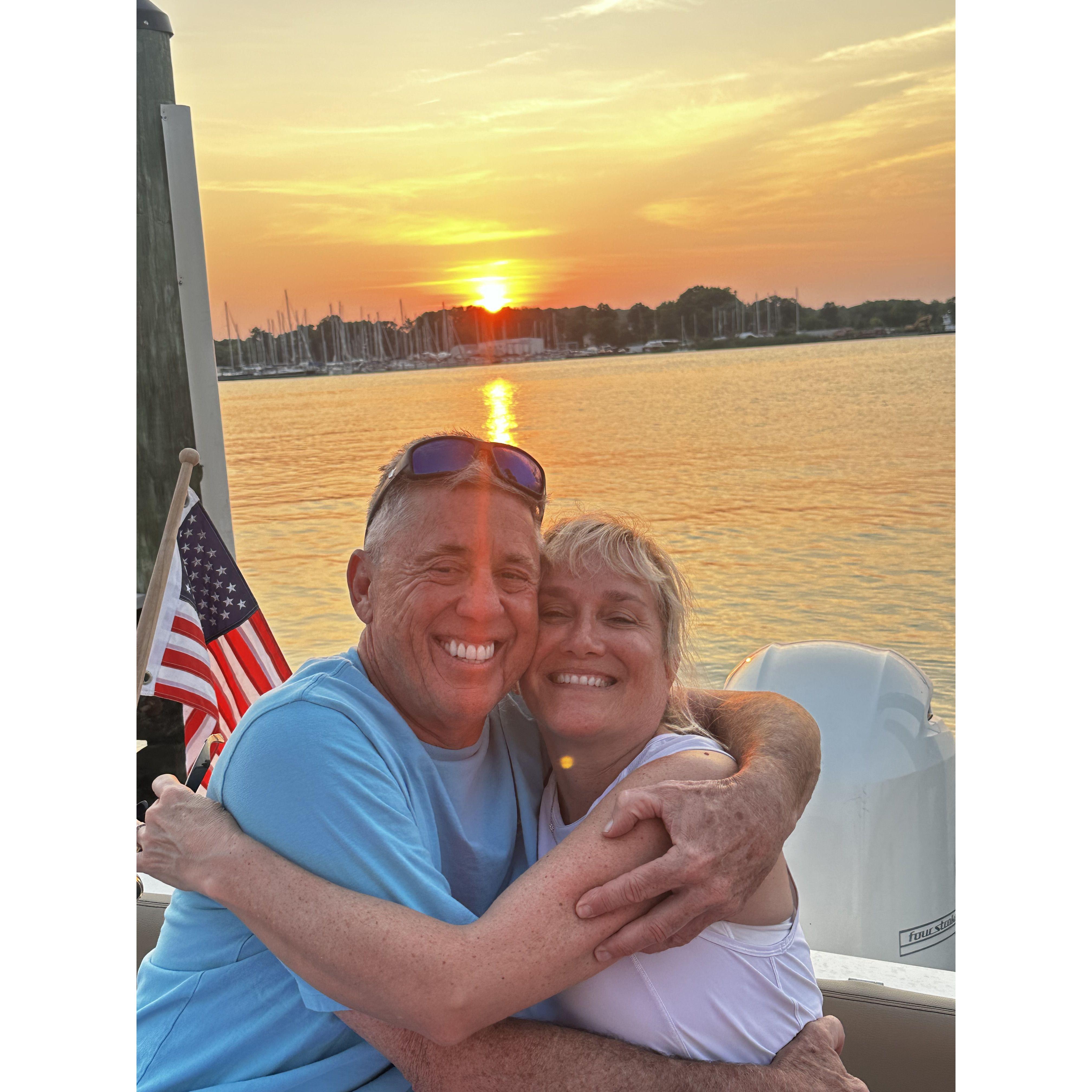 On Mac's boat