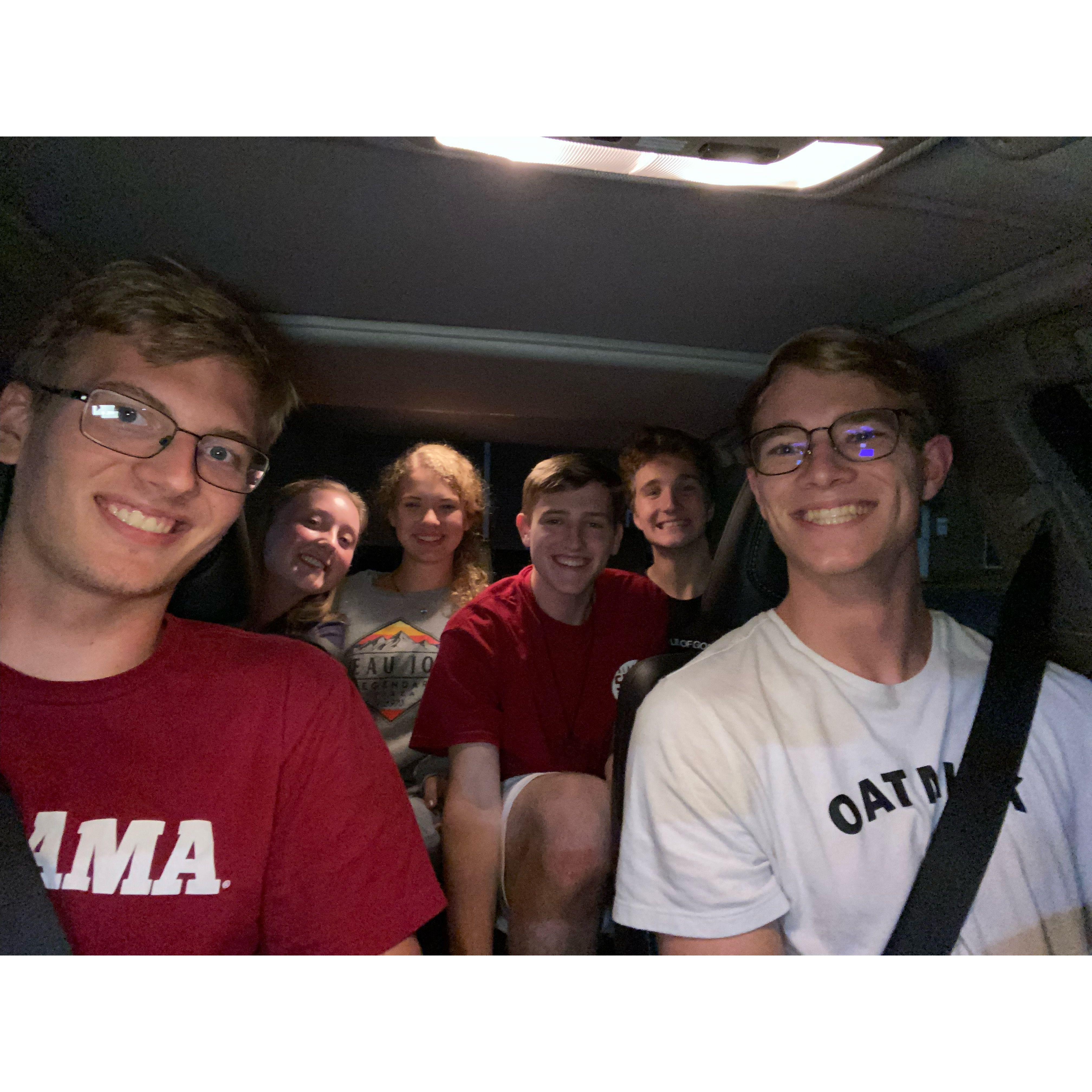 The first picture that we are both in! September 12, 2022 after a game night at Handley's house.