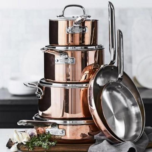 Williams Sonoma Professional Copper 10-Piece Cookware Set
