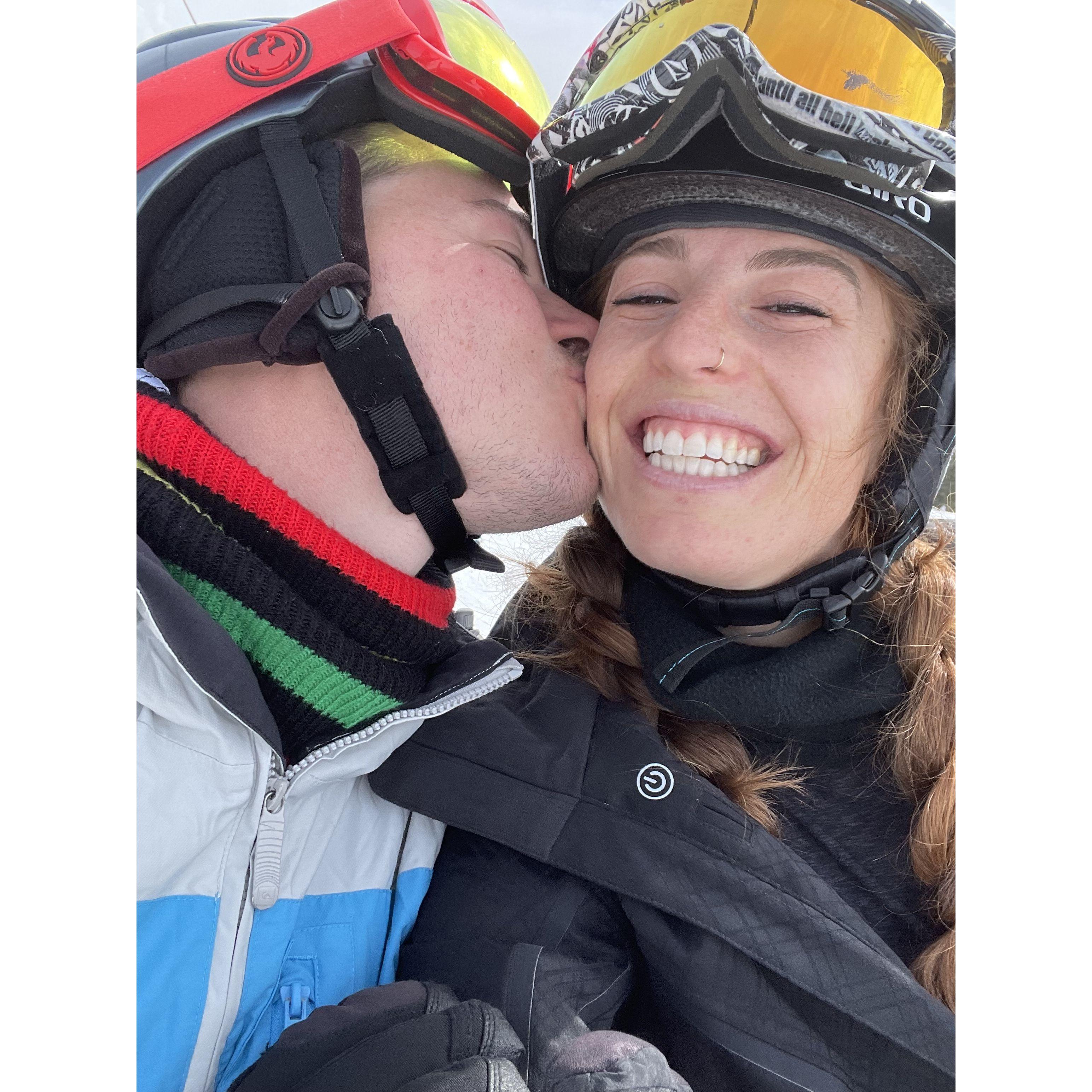 Taking Dillon snowboarding for the first time