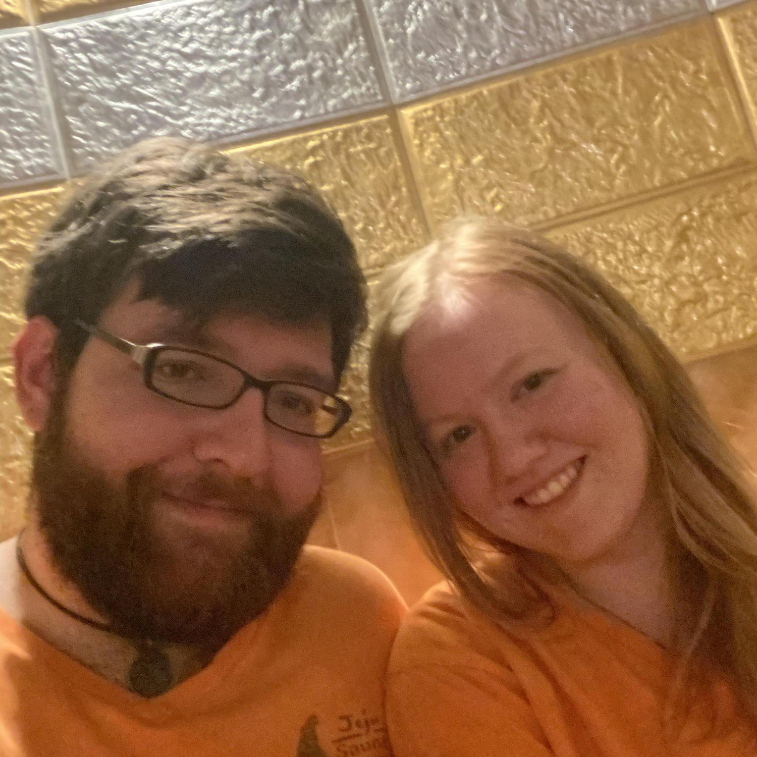 At one of our favorite places, Jeju Sauna - our first photo as a couple!
