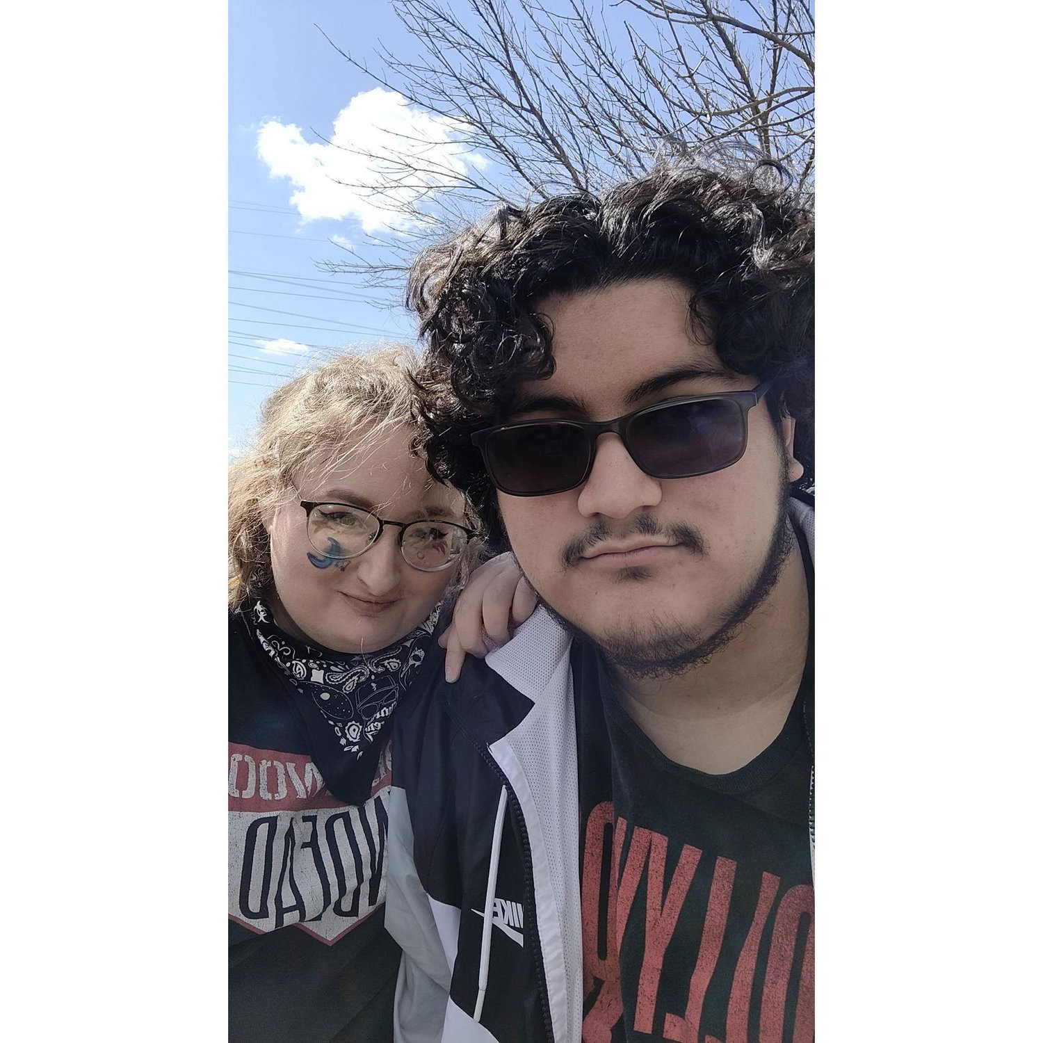 Waiting for the meet and greet for my first concert, the same location and band as her first concert, her favorite band, Hollywood Undead. I proposed right before they came on stage.