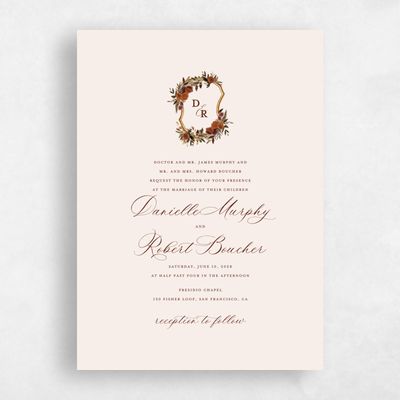 Orange Floral Wedding Invitation - Chai Classic