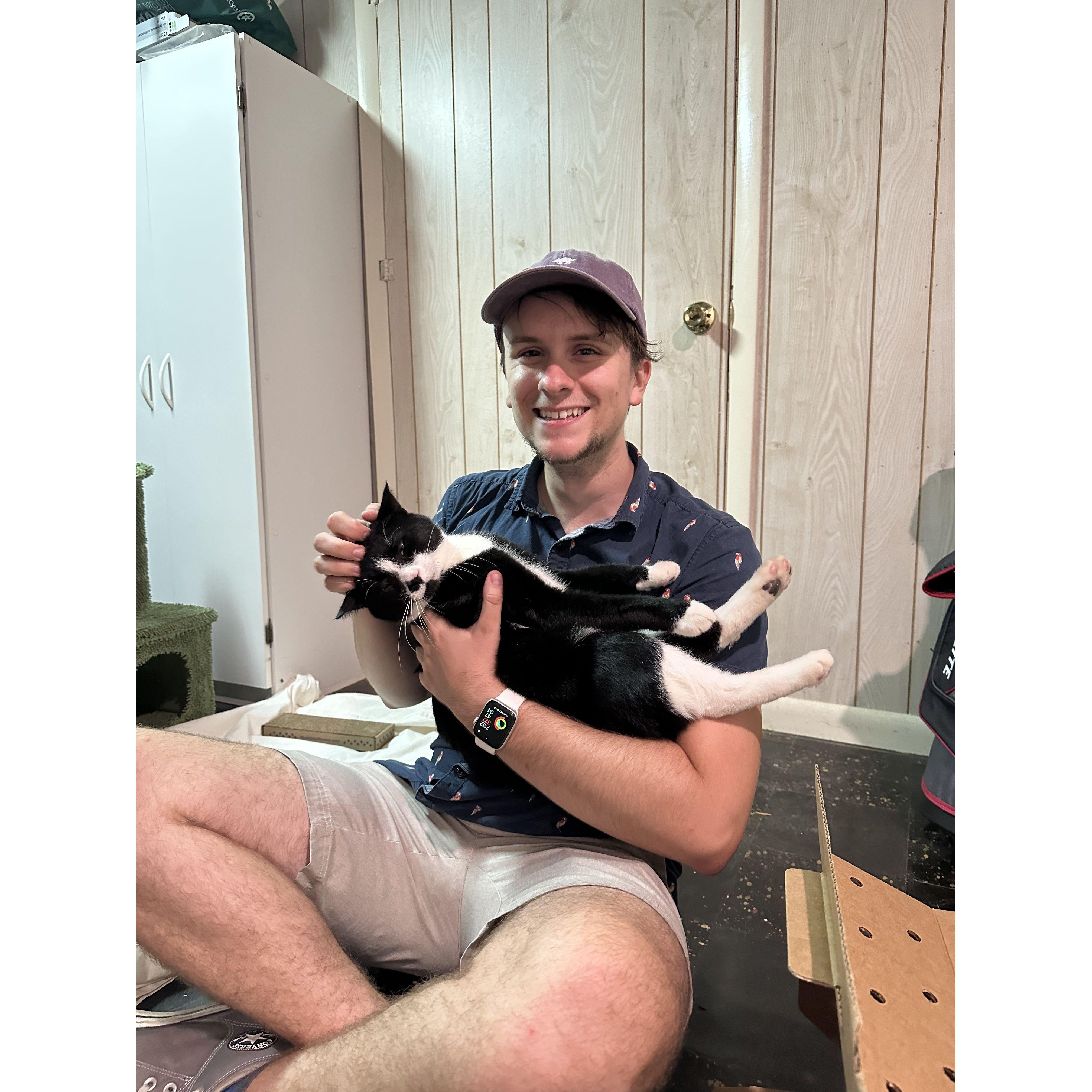 We become cat people when Jake brings home Buster.