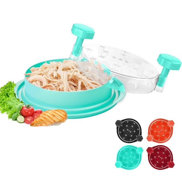 Chicken Shredder Tool Twist Large: 2025 Pro & Standard Food-Grade Visible Meat Shredder Tool Twist with Anti-Slip Petal-Like Base, Chicken Breast Shredder, Chicken Grinder (Green, Standard - 8")