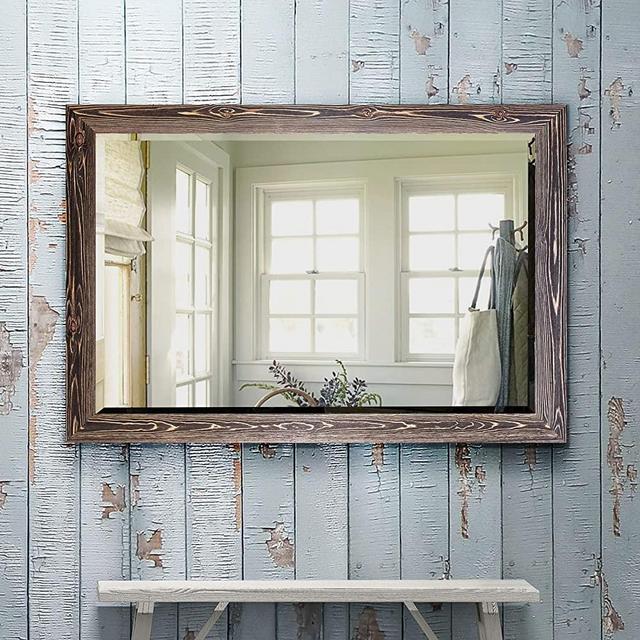 Renditions Gallery- Barnwood Wood Full Length Mirror - Distressed Walnut-41X29