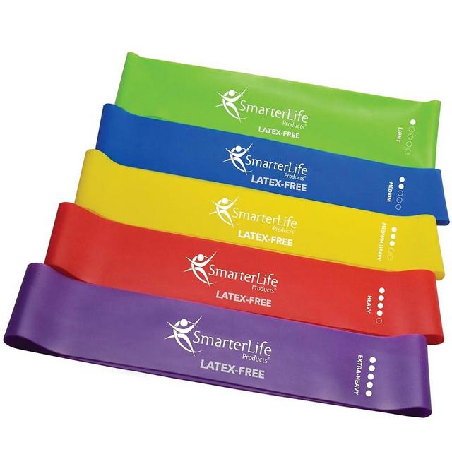 SmarterLife Resistance Bands for Working Out, Non-Latex Exercise Bands for Women, Men, 5 Extra Wide Workout Bands of Increasing Resistance, Booty Bands, Physical Therapy Bands, Workout Guide Included