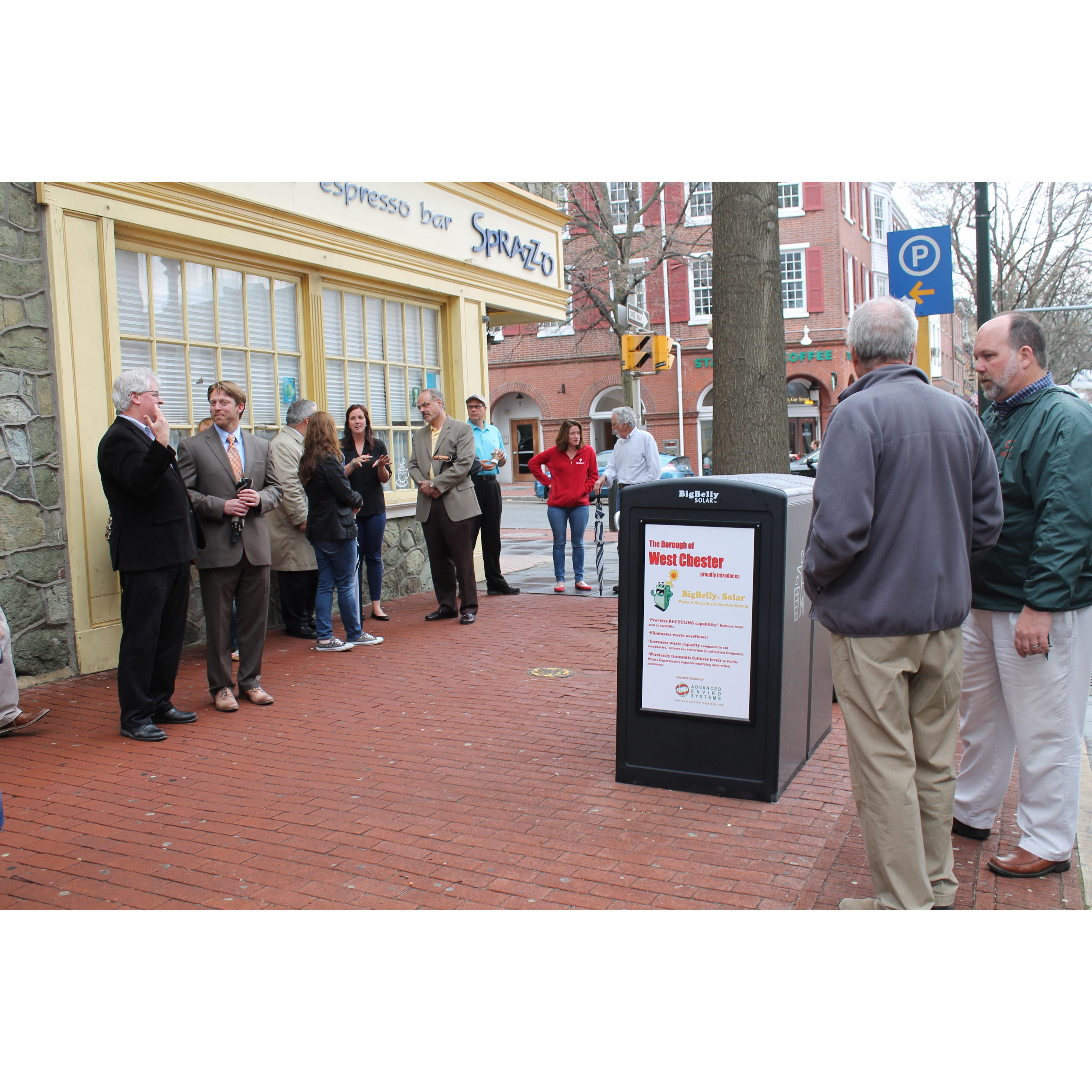 The actual first time our paths crossed. There's that solar-powered trash compactor! Can you spot Don? (Jess was behind the camera)