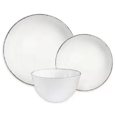 American Atelier Madelyn 12-Piece Dinnerware Set in White