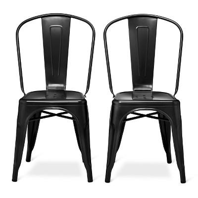 Carlisle High Back Metal Dining Chair Set of 2 - Black - Ace Bayou