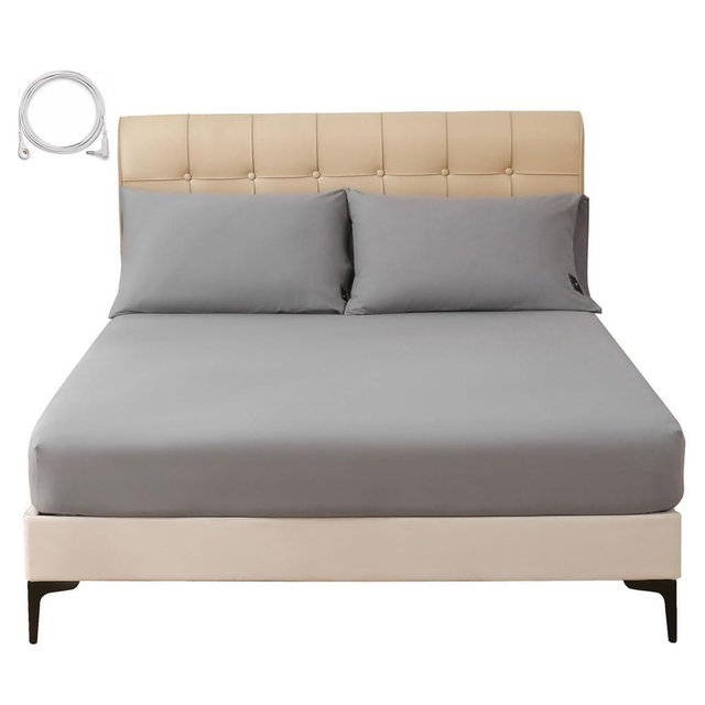 Grounding Sheets King Size Organic Cotton 90% Silver 10% – Silver Fiber Infused Conductive Bedding for Improved Sleep & Wellness (Gray, King - 76"x80"x15")