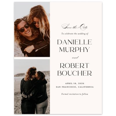 Beige Wedding Digital Save the Date - Hilltone Multiphoto