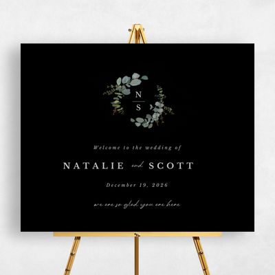 Black Wedding Sign - Verde Landscape