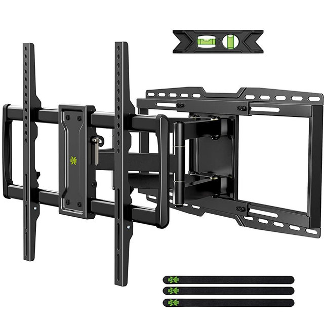 USX MOUNT Full Motion Articulating TV Mount with Sliding Design for TV Centering, Holds up to 150lbs, Swivel, Tilt, fits for 32-90" TVs, Max VESA 600x400mm, Arms for 16", 18", 24" Studs