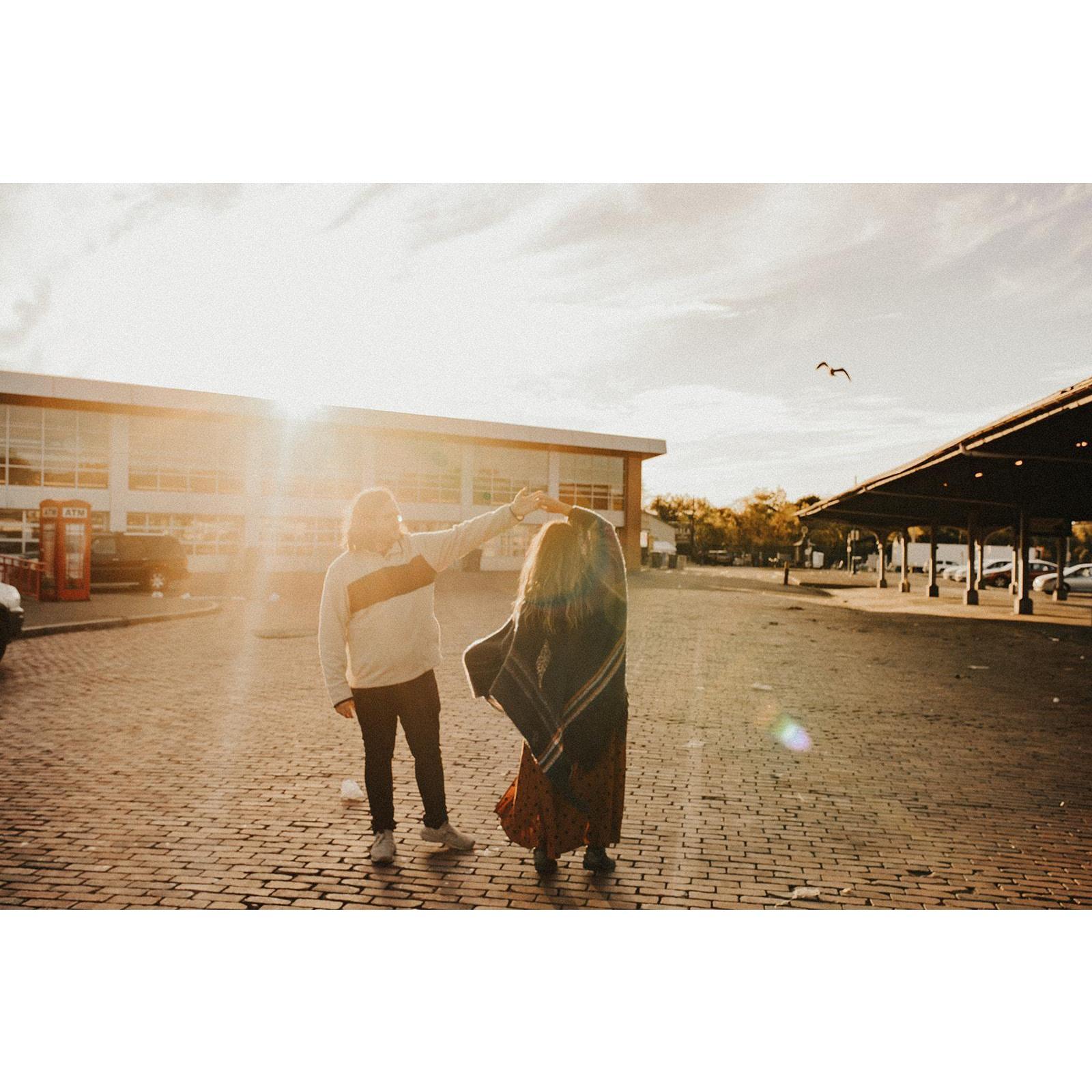 This photo was taken at the Rochester Public Market. We met at a party at the Yards which is also located in the market district.