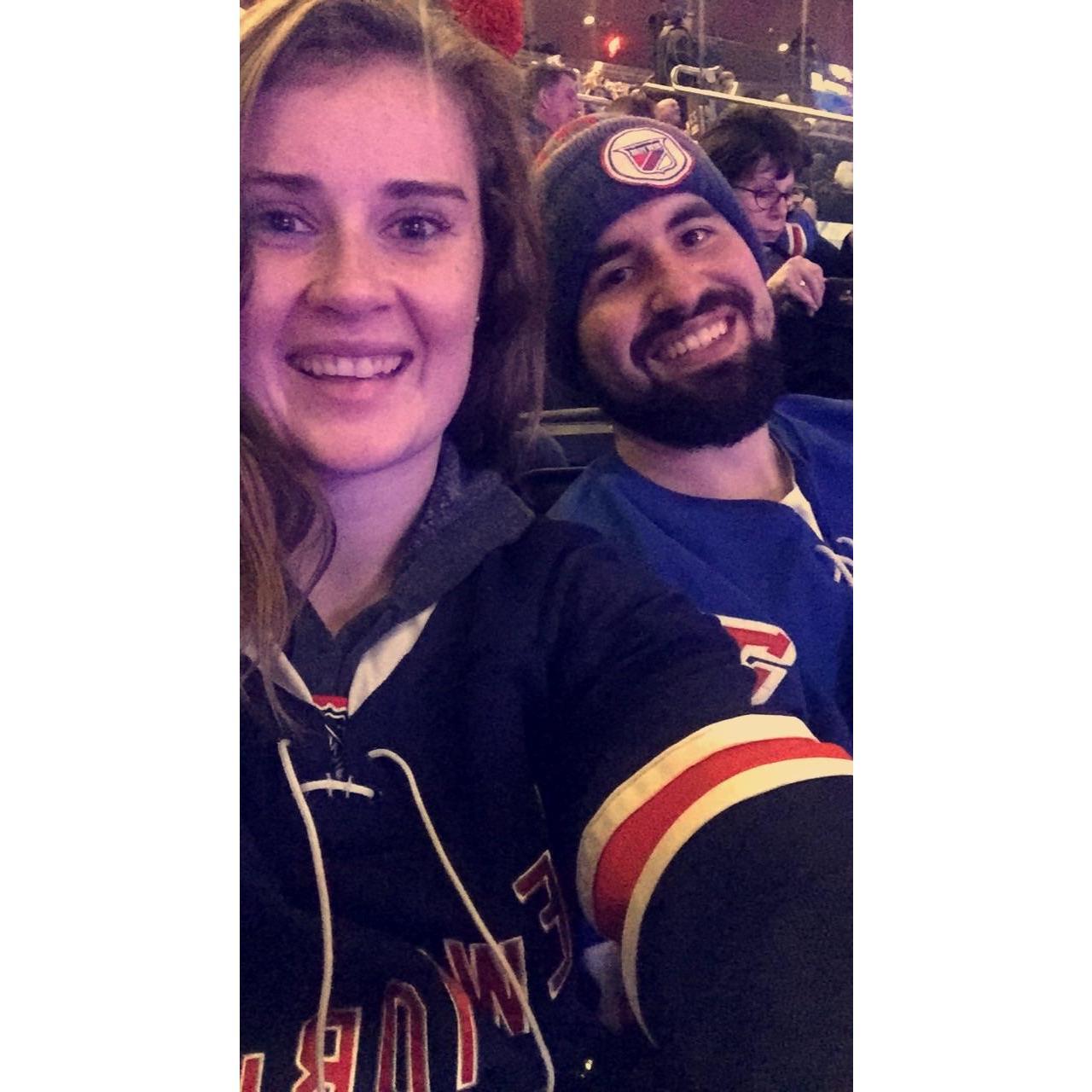 December 9th, 2017 - Our first Ranger's game together.