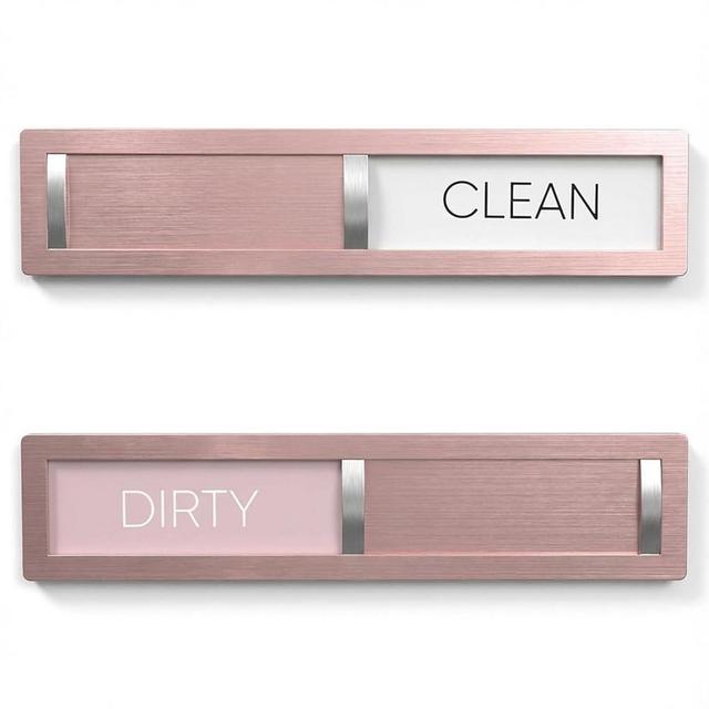 Christmas Dishwasher Magnet - Clean Dirty Sign for Kitchen Decor, 304 Stainless Steel Home Organization and Storage Decor Accessories(Rose Gold-02)