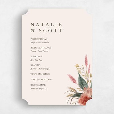 Beige Ticket Wedding Program - Monahan