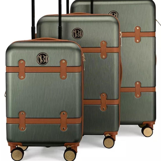 Grace Expandable Retro Luggage, Olive Green, Set of 3