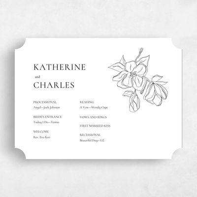 White Ticket Wedding Program - Ahlers