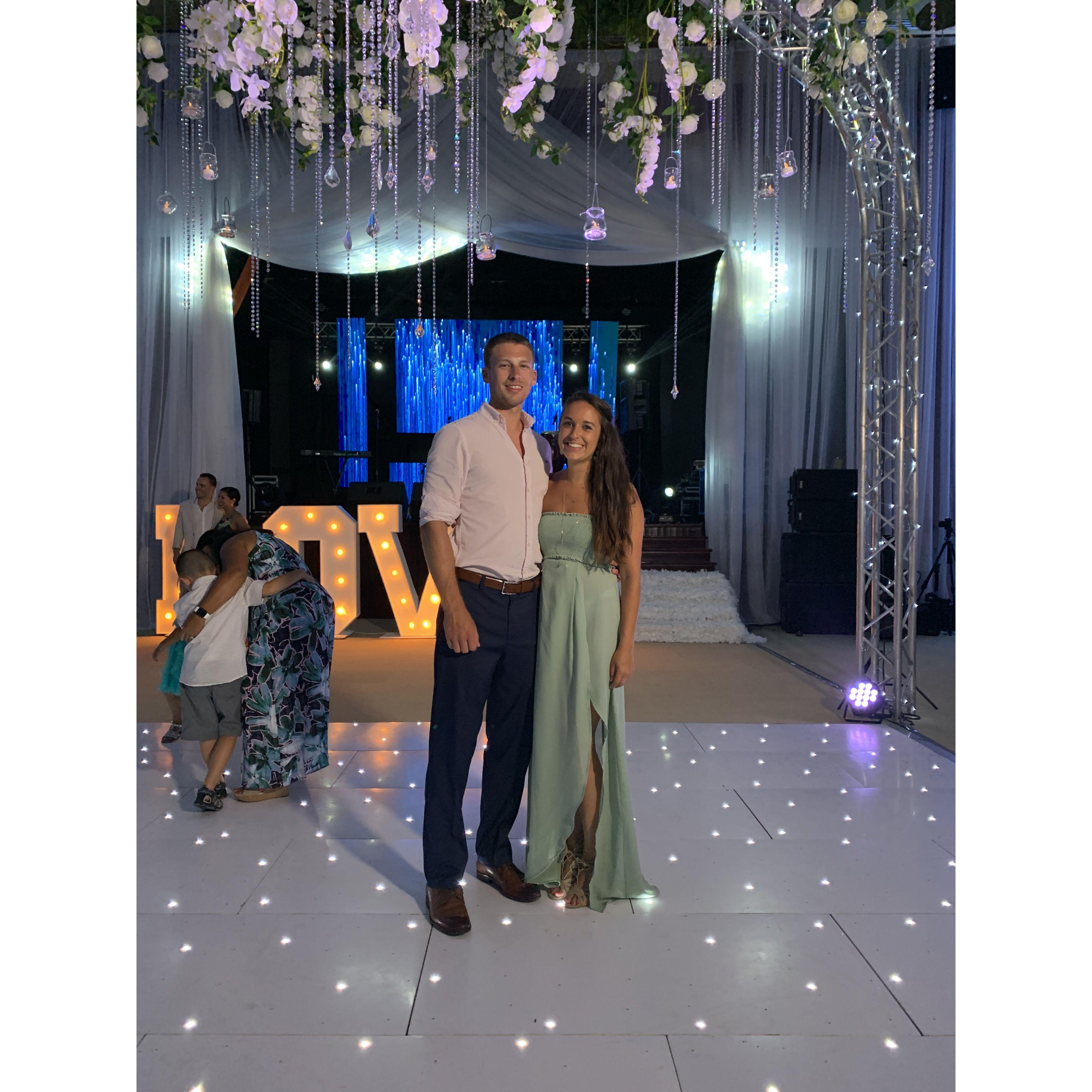 Right before the dance floor opened up at Uncle Jason and Titi Kim's wedding!