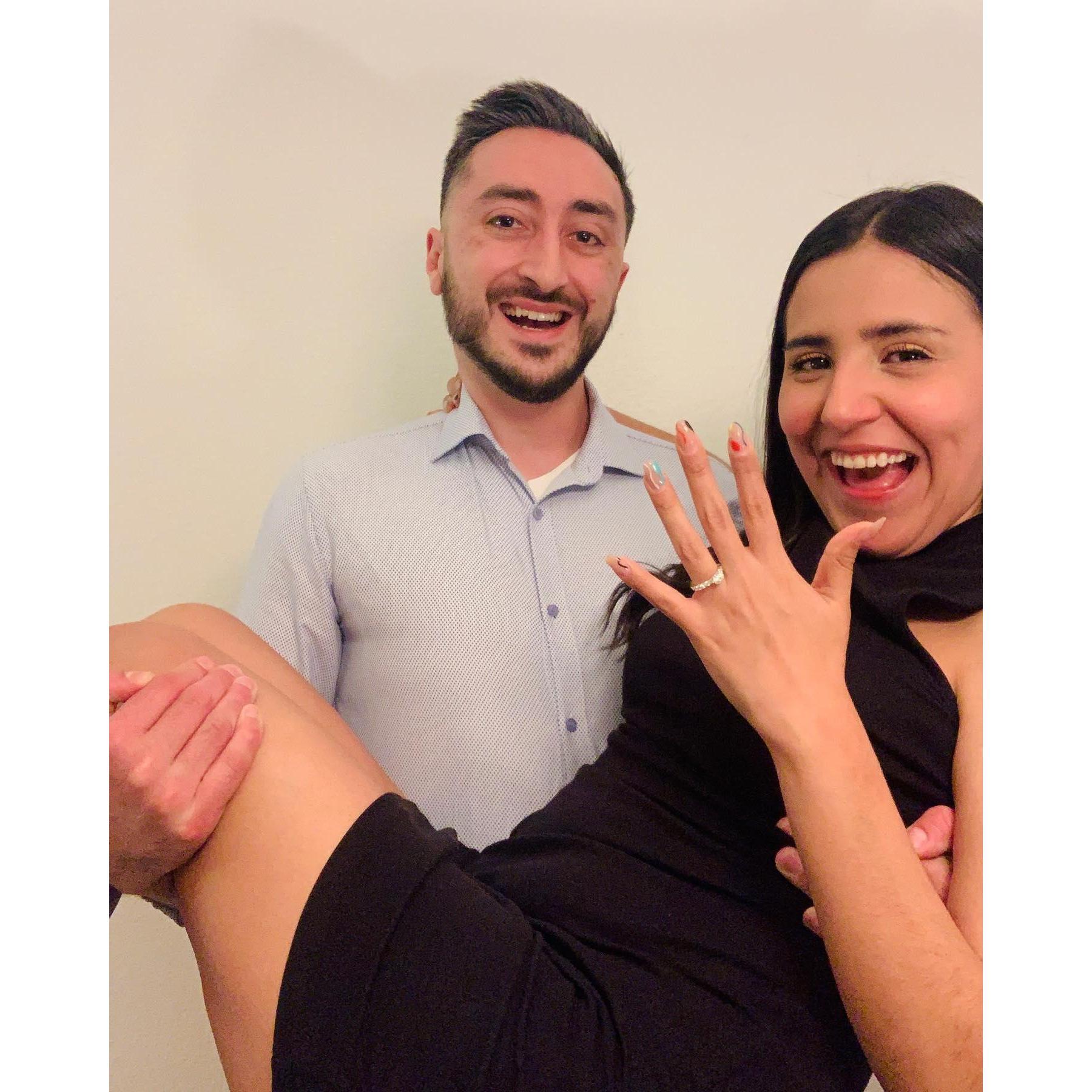 After Matt sang a song and got down on one knee and proposed, we took this picture.