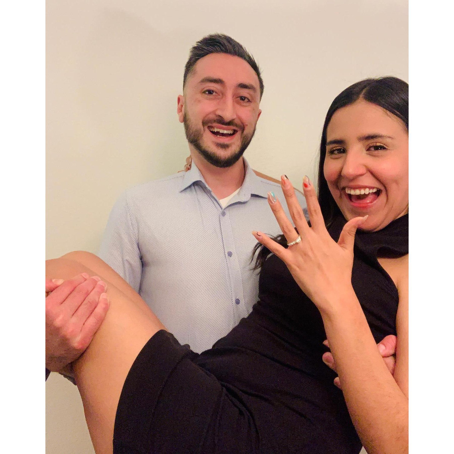 After Matt sang a song and got down on one knee and proposed, we took this picture.