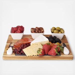 Acacia 7-Piece Slate Cheese Board Set