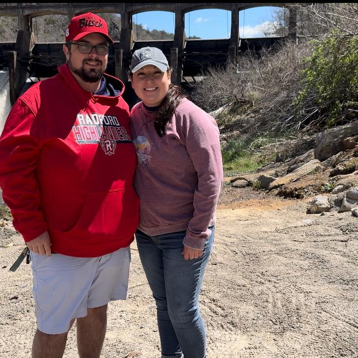Work trip to the New River Valley - Kevin showing Emily his old stomping grounds.