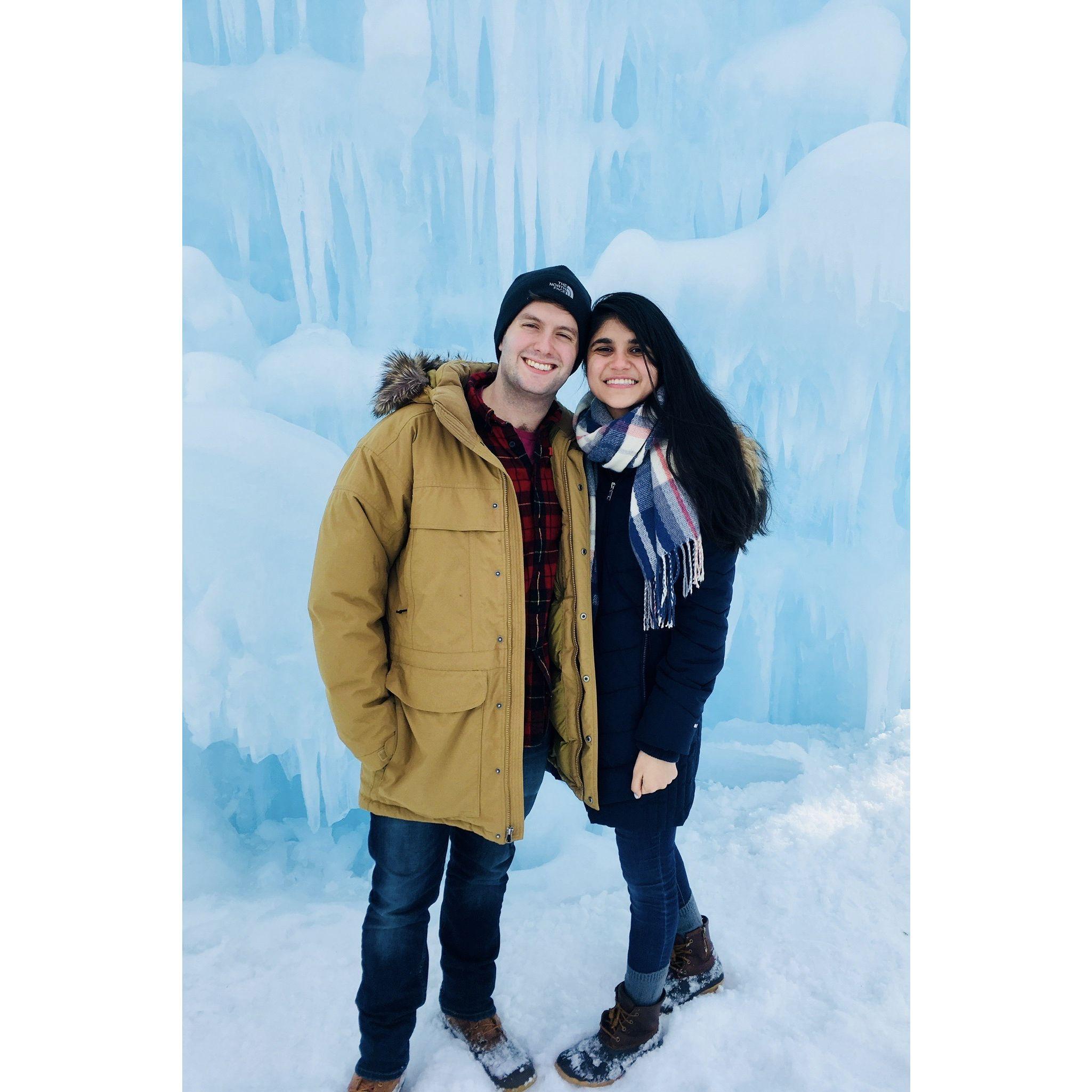 Visiting the Ice Castles at Loon (Lincoln, NH).