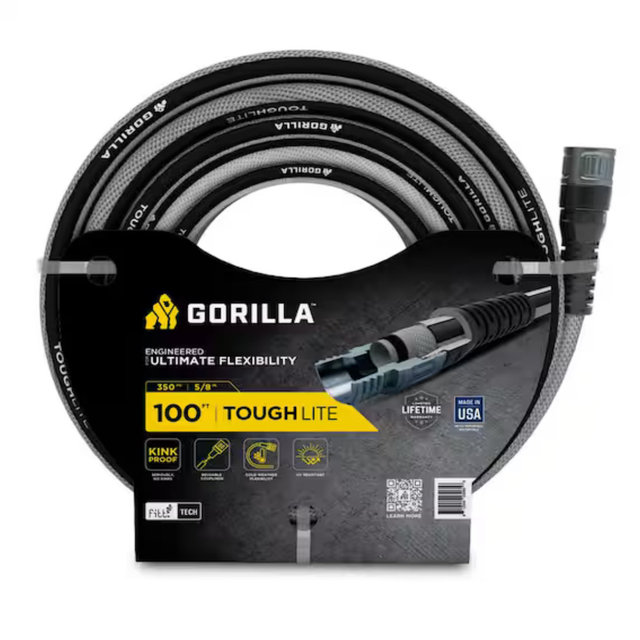 Gorilla ToughLite 5/8 in. x 100 ft. Heavy Duty Garden Hose HYB55800
