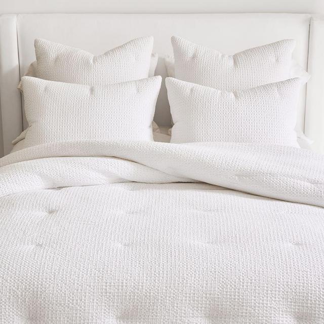 White Vintage Washed Cotton/Linen Comforter, KingCal. King