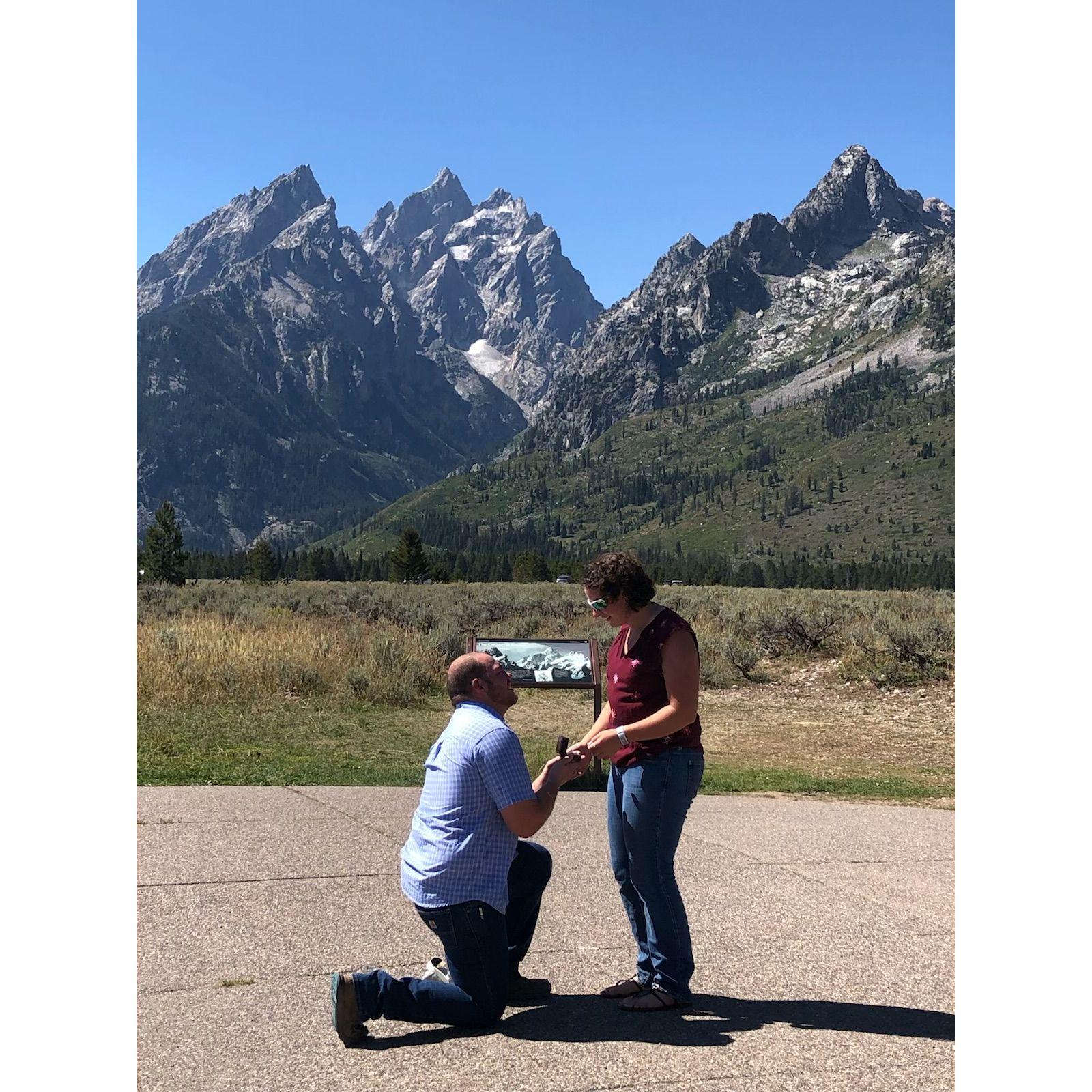 The Proposal in Teton National Park! He picked a great spot!