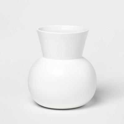 7.8&#34; x 7.1&#34; Matte Ceramic Round Vase White - Project 62&#8482;