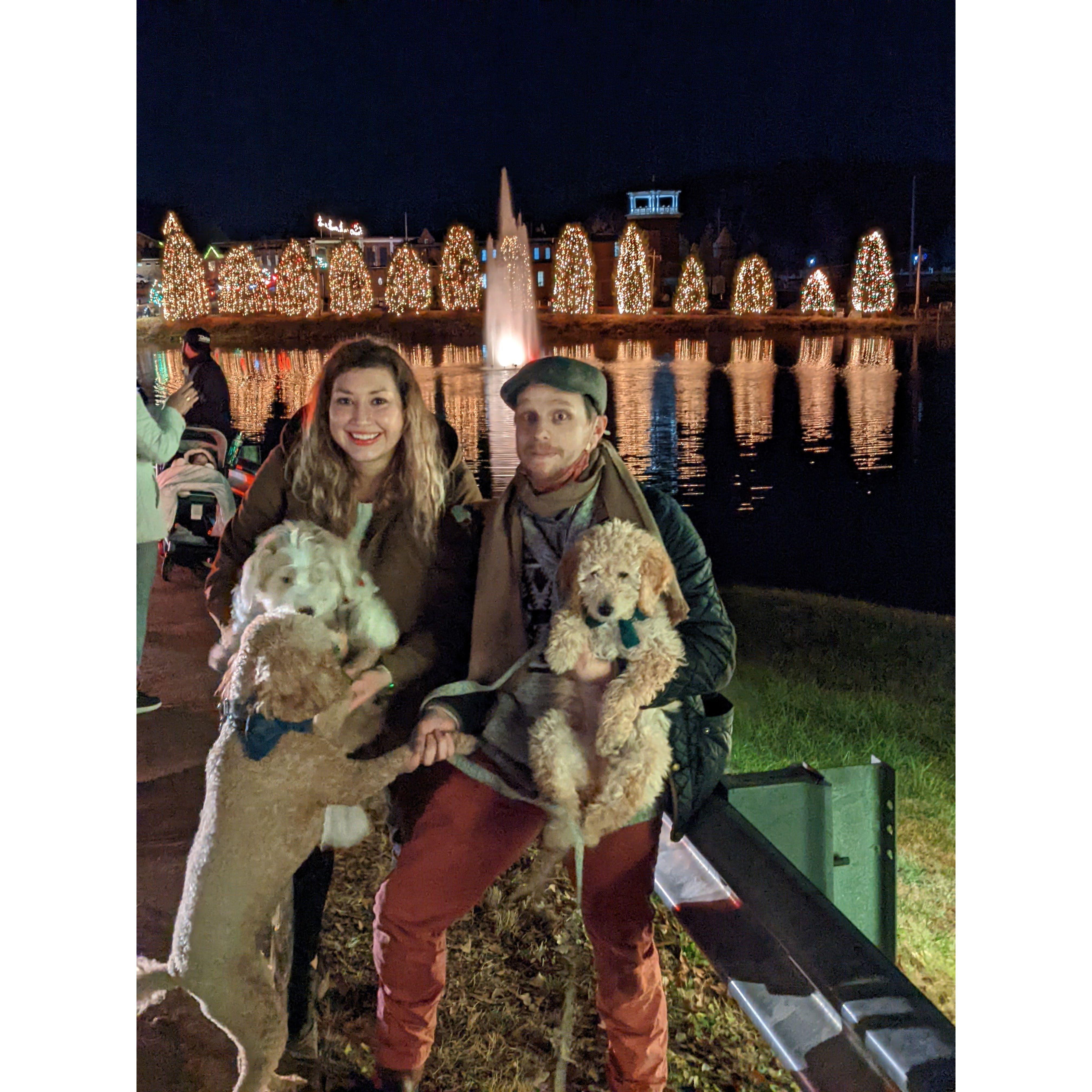 Christmas lights with the girls