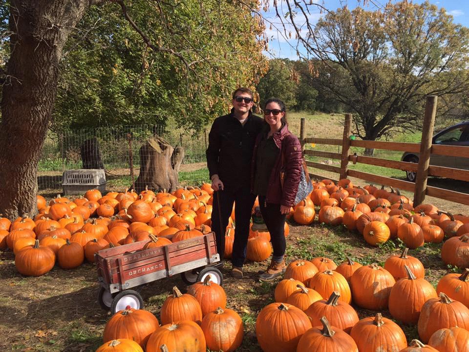 We love picking pumpkins in the fall!