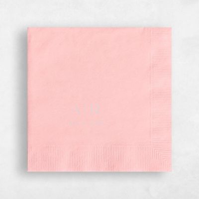 Blush, Pink Wedding Napkin - Classic Initials