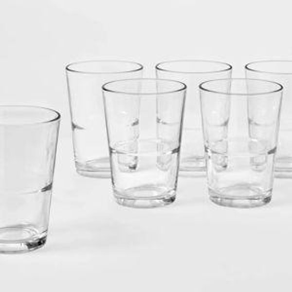 Glass Stackable Tumblers Set of 6 - 16.4 fl oz