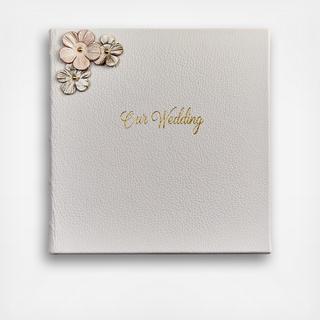 Floral Leather Wedding Book