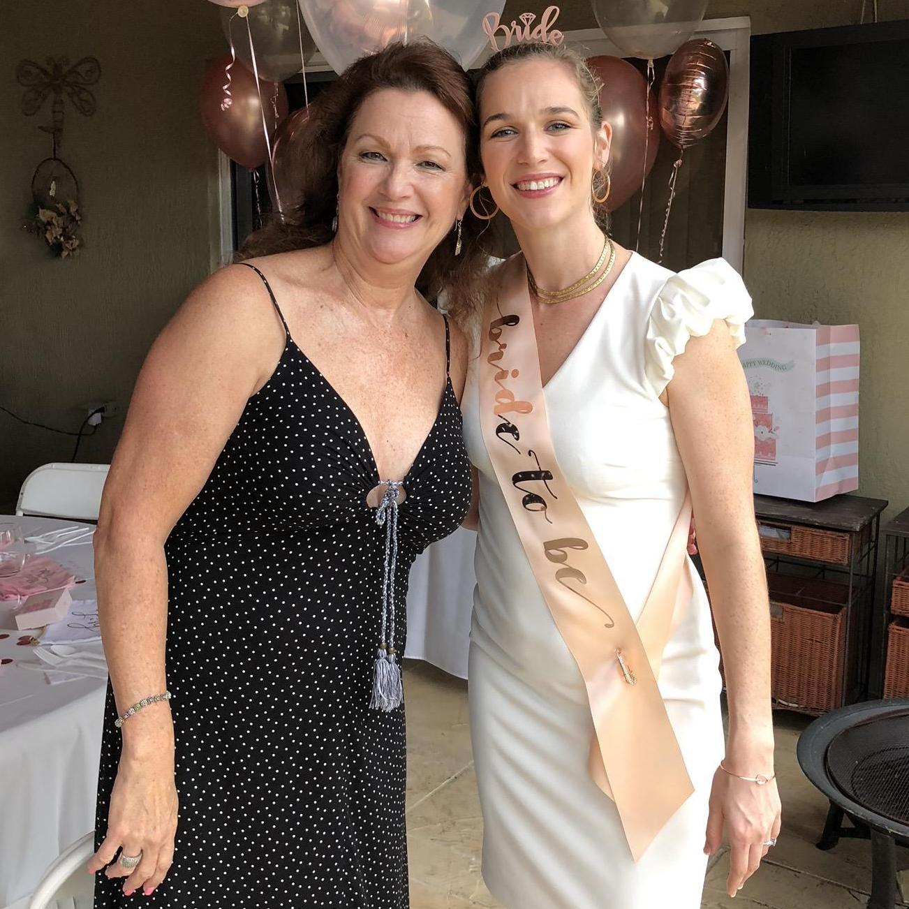 Genevieve Coggins (Kelsey's mom) + Kelsey at her Bridal Shower