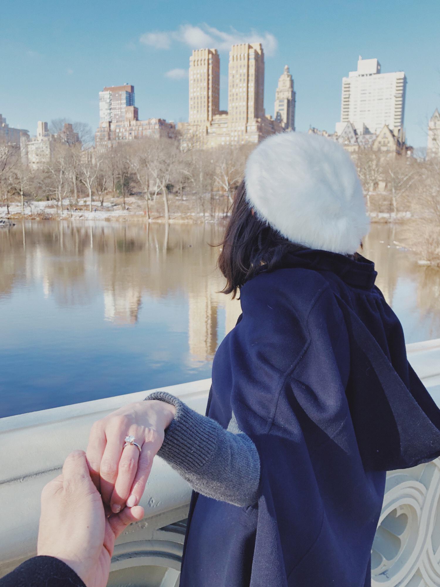 Beautiful view over the Bow Bridge with the New York City skyline. #followme