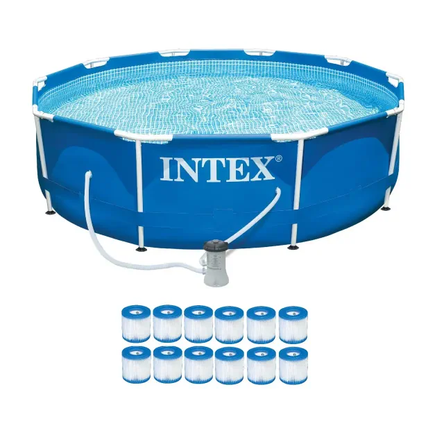 Intex Metal Frame Pool Set w/ Filter Pump and Type H Filter Cartridges
