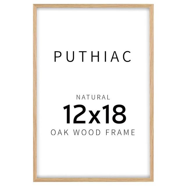 puthiac 12x18 Oak Wood Picture Frame - Minimalist 12x18 Poster Frame, 12"x18" Picture Frame Wood, Natural Solid Wooden Picture Frames for Wall Art Photo and Prints(1 Pack, Beige)
