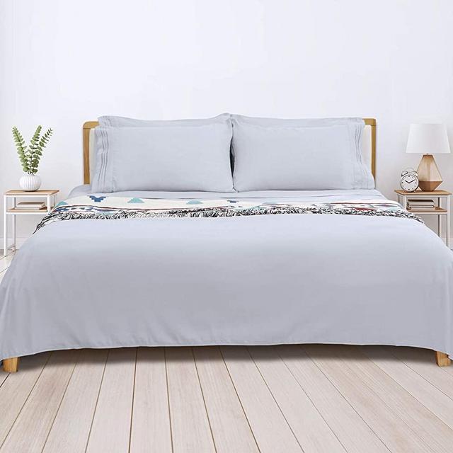 King Size Sheets Set, 16-inch Deep Pocket Sheet, 4 Piece Hotel Luxury Soft Bedding Sheets, Light Grey, 1800 Thread Count Brushed Microfiber Sheet, Breathable Stay Cool Sheets, Resistant Fade Wrinkle.